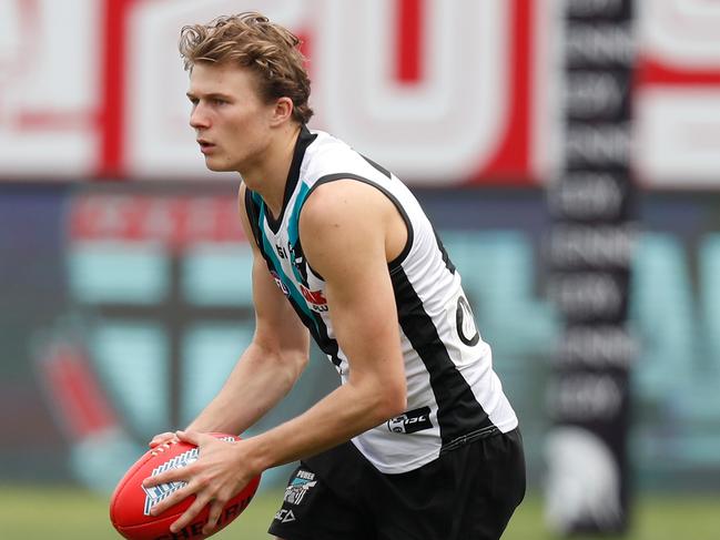 SHANGHAI, CHINA - JUNE 01: Xavier Duursma of the Power in action during the Port Adelaide Power training session at Adelaide Arena at Jiangwan Stadium on June 01, 2019 in Shanghai, China. (Photo by Michael Willson/AFL Photos)