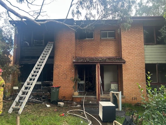 Fire tears through Campbelltown townhouse