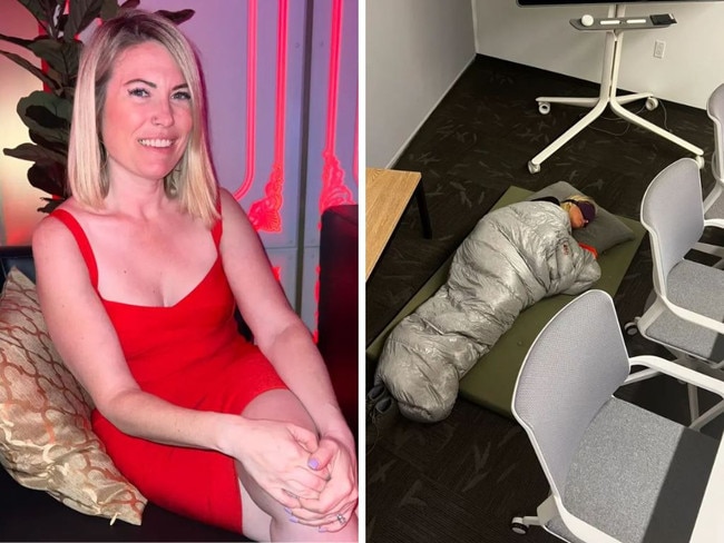 Twitter product manager Esther Crawford – who went viral after being pictured sleeping at the office as staff worked around the clock – has lost her job under Elon Musk’s latest round of lay-offs. Picture: Twitter