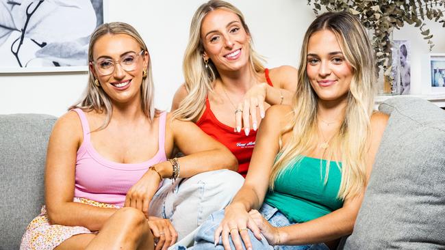 The new Goggleboxers, Mia, Bree and Lainey. Picture: FOXTEL/Ben Symons