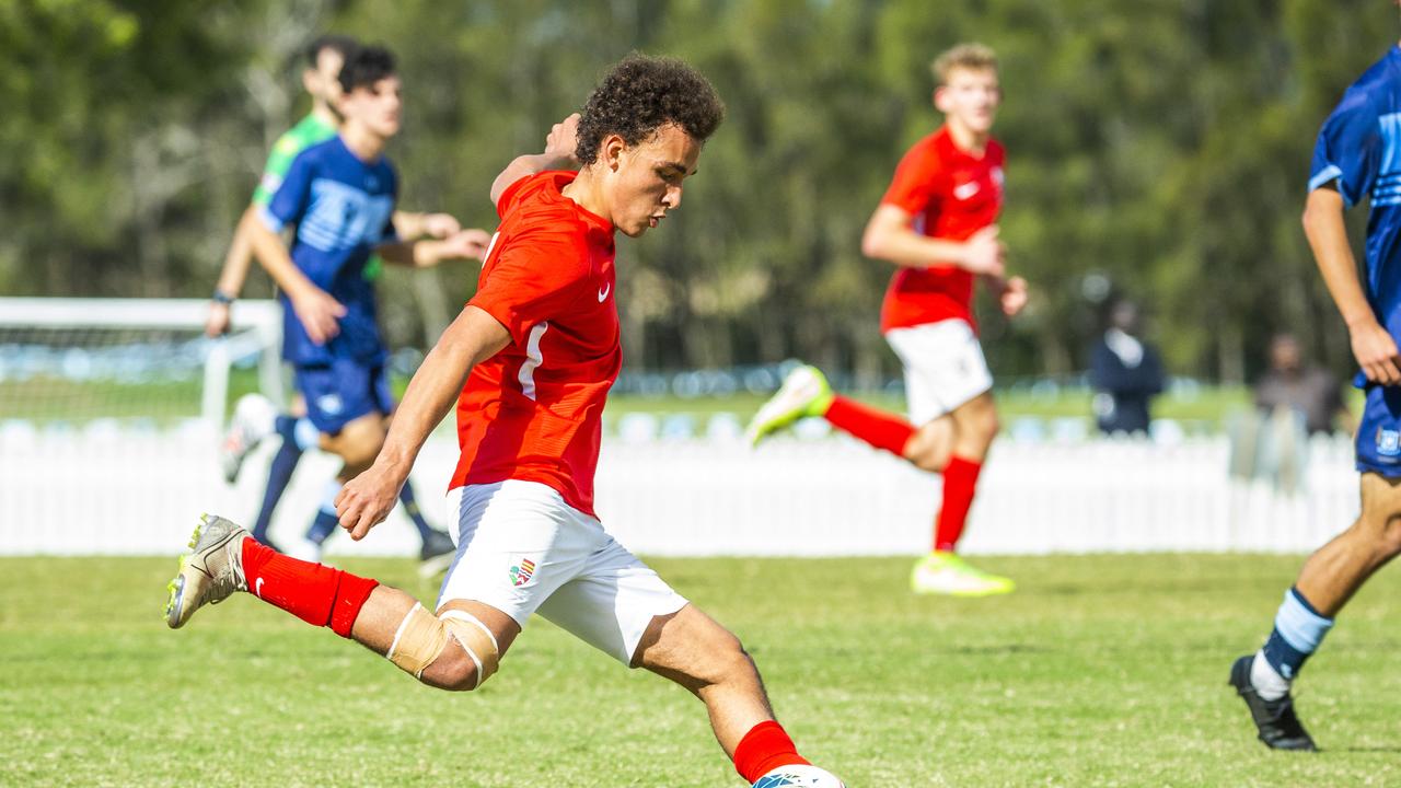 Benjamin Binney in the GPS First XI Soccer match between Brisbane Grammar School and Ipswich Grammar School at Northgate, Saturday, August 1, 2020 - Picture: Renae Droop