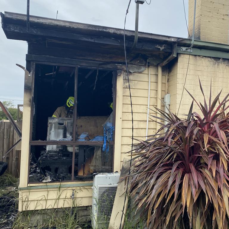 A house in the Launceston suburb of Mayfield severely damaged by arson. Picture: Rosemary Murphy