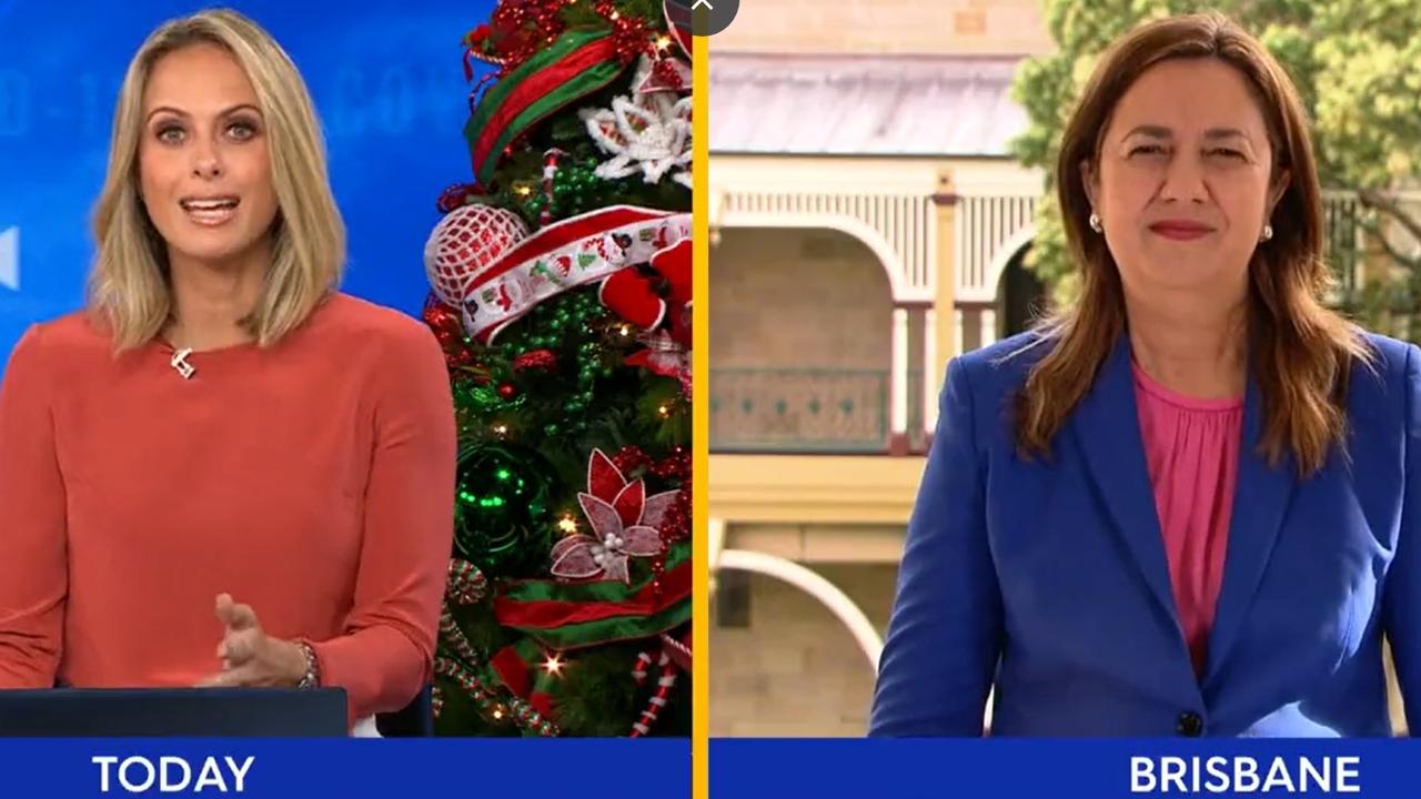 To celebrate the good news, Ms Palaszczuk appeared on the Today show where host Sylvia Jeffreys asked what took so long. Picture: Channel 9