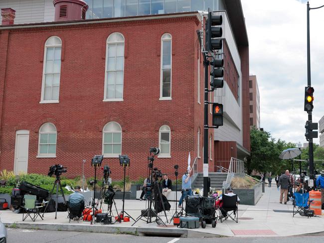 Television crews stand outside the Lillian and Albert Small Capital Jewish Museum. Picture: Getty