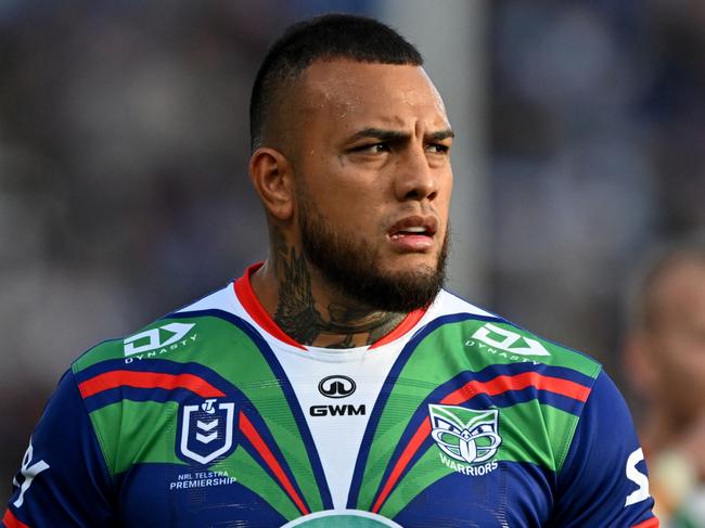 AUCKLAND, NEW ZEALAND - APRIL 13: Addin Fonua-Blake of the Warriors looks on ahead of the round six NRL match between New Zealand Warriors and Manly Sea Eagles at Go Media Stadium Mt Smart, on April 13, 2024, in Auckland, New Zealand. (Photo by Hannah Peters/Getty Images)