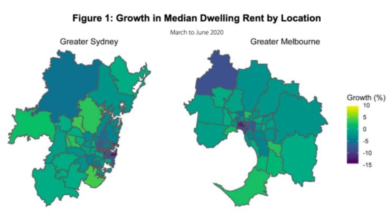 Rents in the inner cities of Sydney and Melbourne have taken a particularly savage hit. Picture: Supplied.