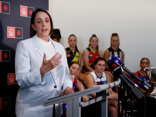 Moore replaces Nicole Livingstone in the role. Picture: Dylan Burns/AFL Photos via Getty Images