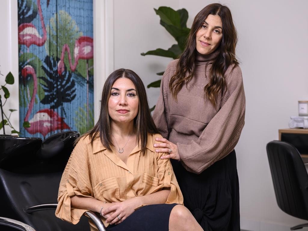 Hairdressers Grace and Marylee Gallo would get the jab if it meant their business could stay open. Picture: Darren Leigh Roberts