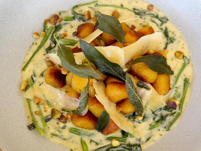 Creamy butternut pumpkin gnocchi is one of the signature dishes at Lago. Picture: Mike Dugdale