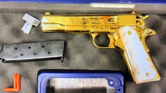 The gun was plated with 24-carat gold.