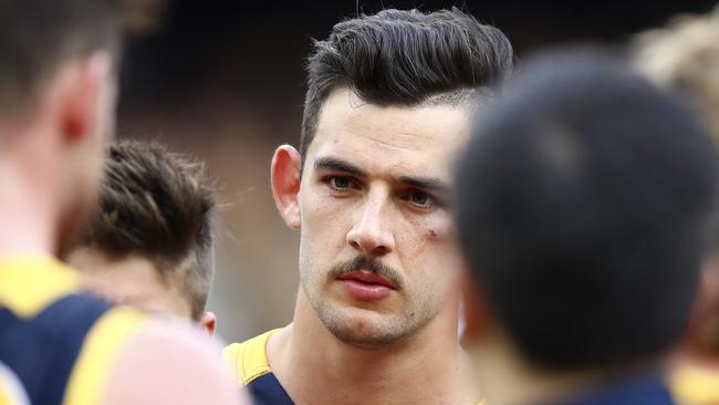 Adelaide captain Taylor Walker was reportedly ‘furious’ with Jake Lever in a ‘very aggressive’ conversation. Picture: Sarah Reed