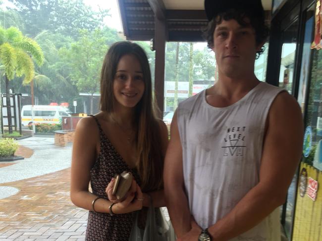 David Coles and Natalie Businsky have been left stranded by the storm. Picture: Picture: Emma Reynolds