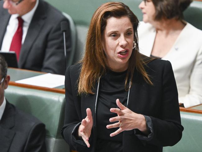 Minister for Aged Care, Anika Wells during Question Time at Parliament House in Canberra. Picture: NCA NewsWire / Martin Ollman