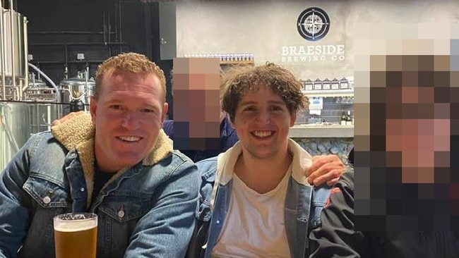 Matthew Leppitsch (right) pleaded not guilty to sexual penetration of a child. Leppitsch is the half-brother of AFL premiership star and Collingwood Magpies football department member Justin Leppitsch (left).