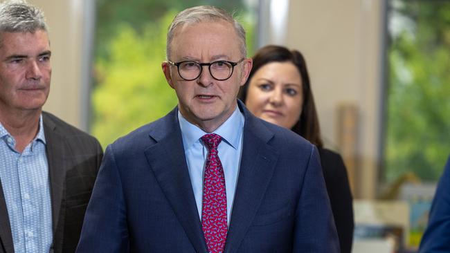 Prime Minister Anthony Albanese has been seen with Chris Minns ten times on the campaign trail. Picture: Gary Ramage