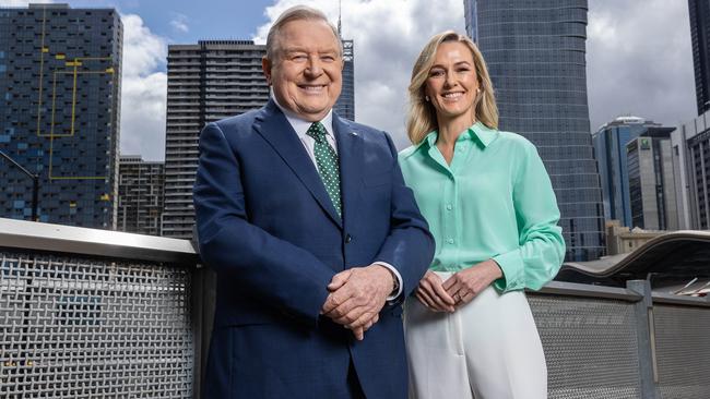 Peter Hitchener and Alicia Loxley from Channel 9. Picture: Jake Nowakowski