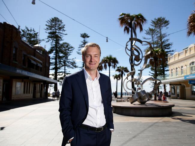 Manly Liberal MP James Griffin won the by-election over Walter Villatora. Picture: Troy Snook.