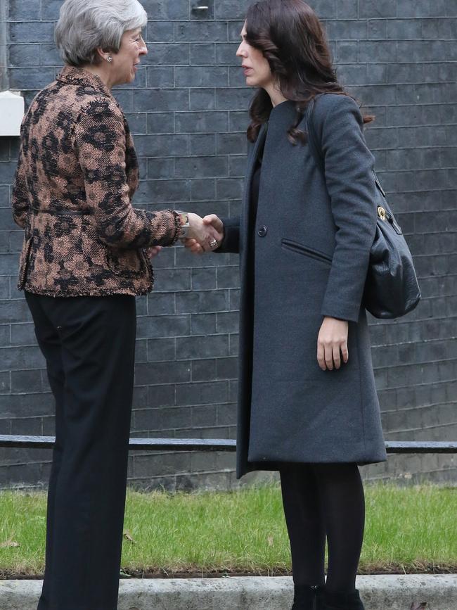 Theresa May and Jacinda Ardern have a warm relationship. Picture: Matrix.