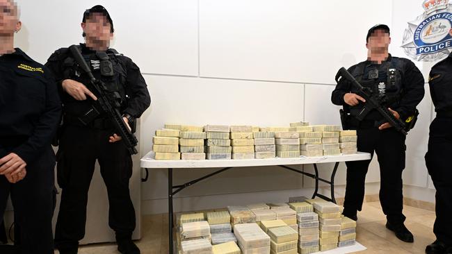 AFP officers with the shipment. Picture: Dan Peled / NCA NewsWire