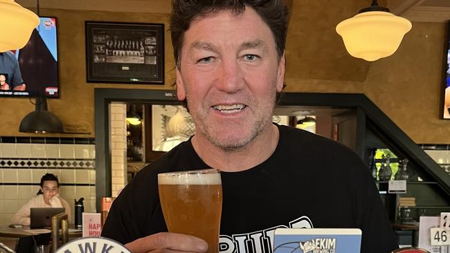 NRL great Mark "Spudd" Carroll with his new brew, "Spuddwiser" Picture: Supplied