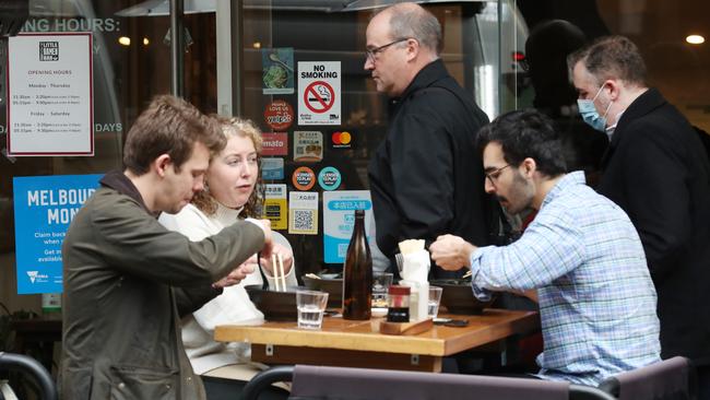 People dining in will have to be full vaccinated. Picture: NCA NewsWire / David Crosling