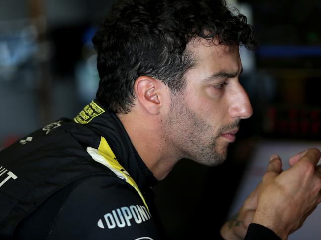 ABU DHABI, UNITED ARAB EMIRATES - NOVEMBER 29: Daniel Ricciardo of Australia and Renault Sport F1 looks on in the garage during practice for the F1 Grand Prix of Abu Dhabi at Yas Marina Circuit on November 29, 2019 in Abu Dhabi, United Arab Emirates. (Photo by Charles Coates/Getty Images)