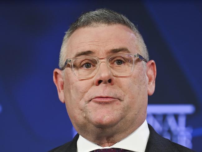 CANBERRA, Australia - NewsWire Photos - September 18, 2024: Senator Murray Watt, Minister for Employment and Workplace Relations addresses the National Press Club of Australia in Canberra. Picture: NewsWire / Martin Ollman