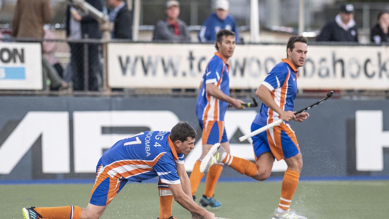 Kieran Wilkie for Newtown. A2 Men , Toowoomba Hockey grand final. Past High vs Newtown. Saturday, September 10, 2022. Picture: Nev Madsen.