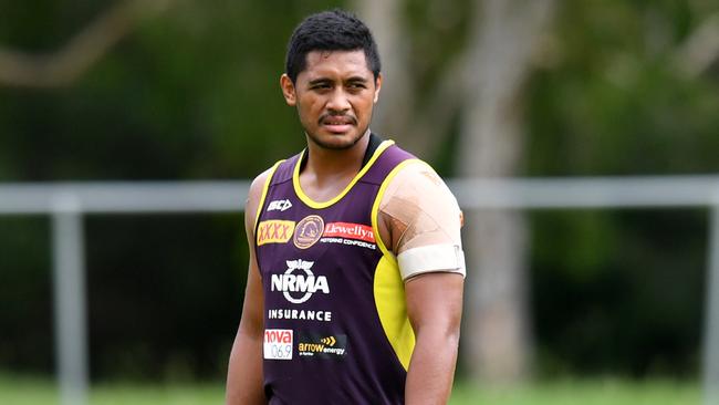 Anthony Milford is seen during Brisbane Broncos training at Purtell Park in Brisbane, Wednesday, February 21, 2018. The Broncos are travelling to Papua New Guinea to play a trial game against the PNG Hunters in Port Moresby on Saturday. (AAP Image/Darren England) NO ARCHIVING, EDITORIAL USE ONLY