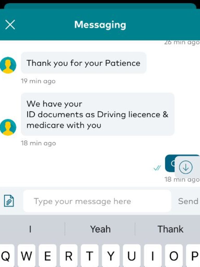 Optus confirmed her driver’s licence and Medicare details had been compromised. Picture: Supplied