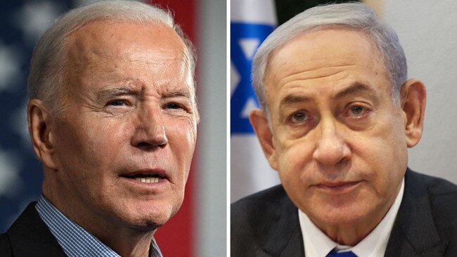 US President Joe Biden and Israeli Prime Minister Benjamin Netanyahu. Picture: AFP