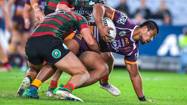 Payne Haas showed he is willing to get among the tough stuff in his NRL debut.