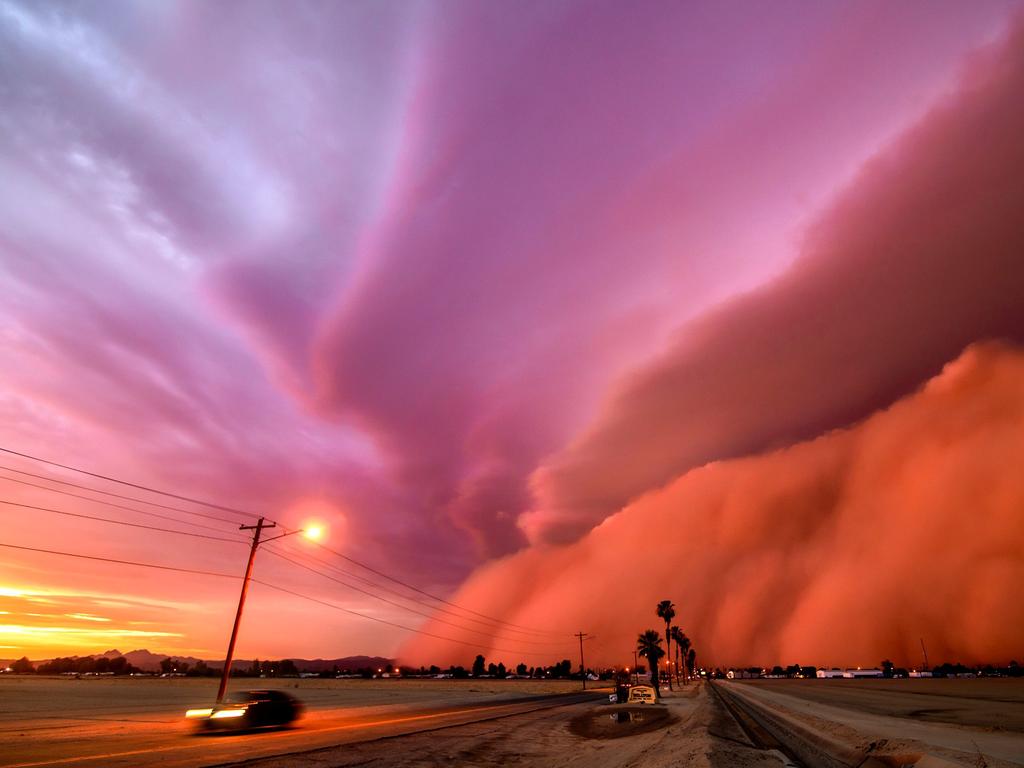 A dust storm blows over an area of Arizona, USA. Picture: Tina Wright/Royal Meteorological Society/Media Drum/Australscope