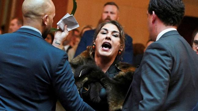 Following a standard Welcome to Country ceremony for King Charles at Parliament House, independent Senator Lidia Thorpe treated the visiting monarch to her own personal Get Out of Country tirade. Picture: Reuters