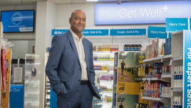 Amcal owner Sigma Healthcare, helmed by Vikesh Ramsunder, has signed up to Melbourne start-up Locumate, which says it has saved pharmacists millions of dollars in locum agency fees. Picture: Luis Ascui