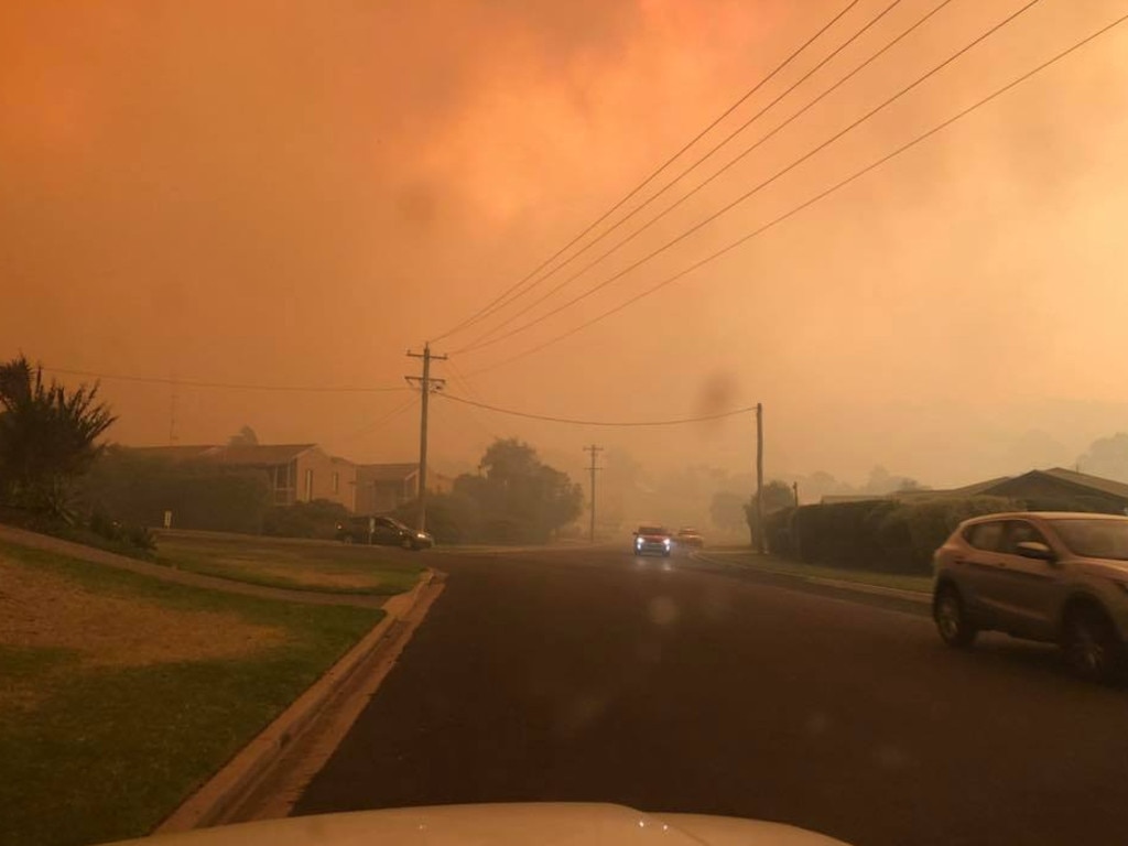 Picture from David Porter's Facebook page. “I have never felt so helpless seeing our street engulfed in smoke and flames, glad I woke from an afternoon nap and got the family out but we have nothing, Just pray our house is saved when the smoke and fire clears”