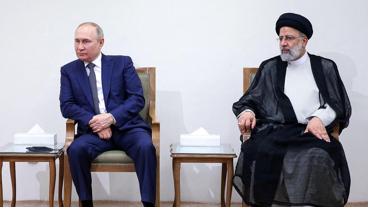 Putin and his Iranian counterpart Ebrahim Raisi. Picture: Khamenei.ir/AFP