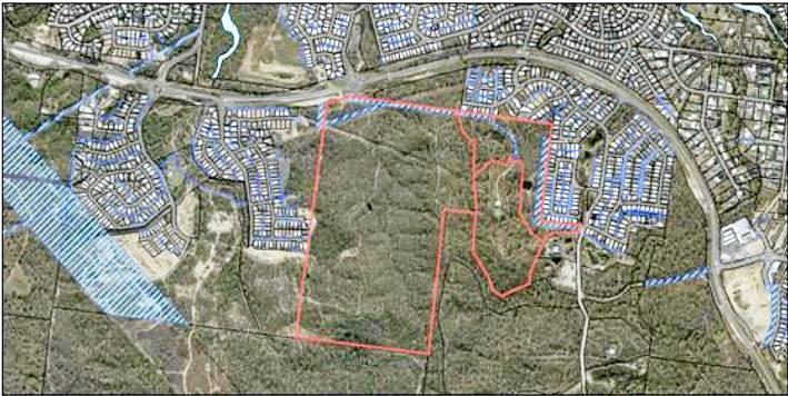 An aerial view of the proposed estate. Picture: contributed