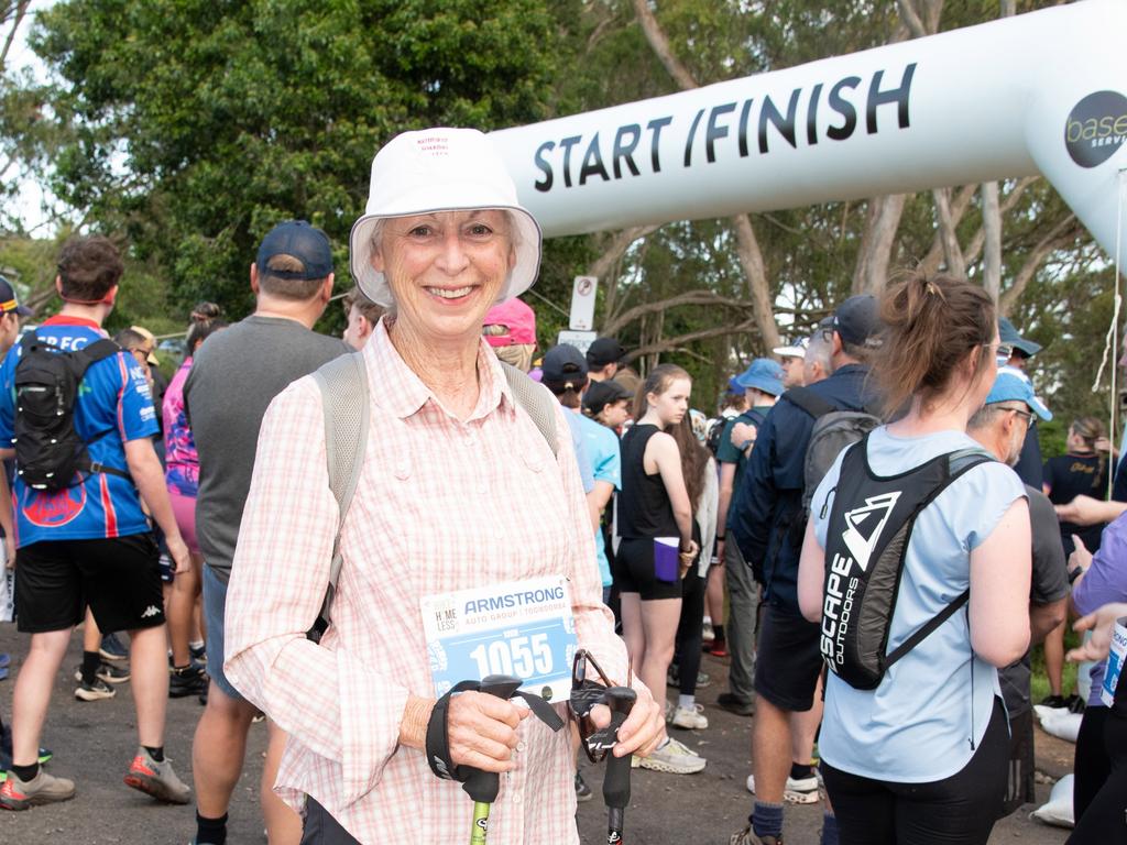 Maggie Barnewall ready for the hike.The Base Services, Hike for Homeless held at Jubilee Park. October 19th, 2024