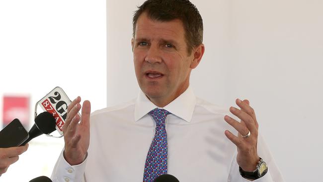 Premier Mike Baird speaks to the media.