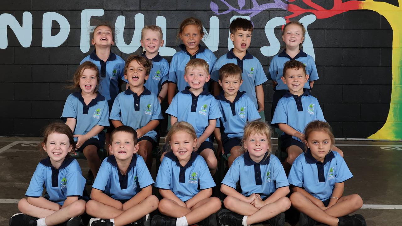 My First Year: Ormeau State School Prep D. Back row: Ayla, Parker, Kainoa, Jude, Tahlia. Middle row: Alaska, Theodore, Malachi, Cooper, Levi. Front row: Bridie, Noah, Kathleen, Harley, Macie. Picture Glenn Hampson