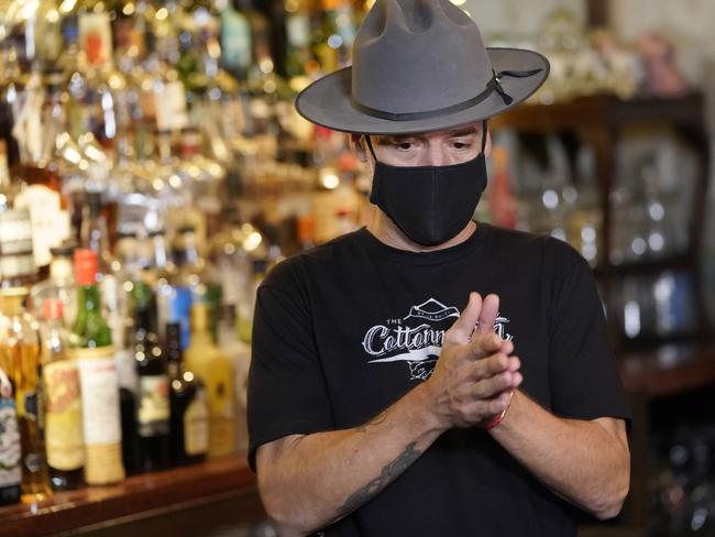 Michael Neff, co-owner of a Houston bar, has had to shut down his bar amid a new coronavirus surge. Picture: AP