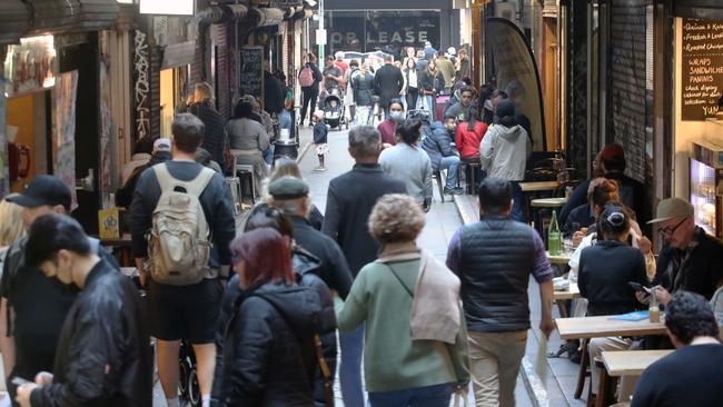 Melbourne’s thriving CBD scenes reflect spending that assured voters were ‘flush when they went to the polls’. Picture: NCA NewsWire / David Crosling