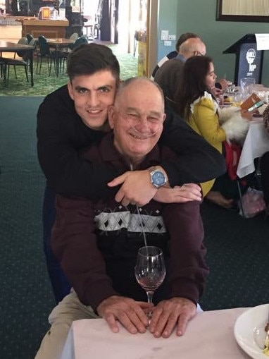 Maynard with his grandfather Kenny Maynard.