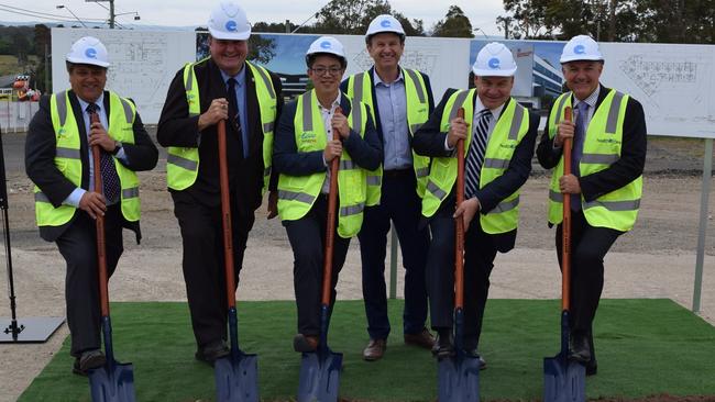 Officials at the sod turning ceremony for Tuggerah Lakes Private Hospital.