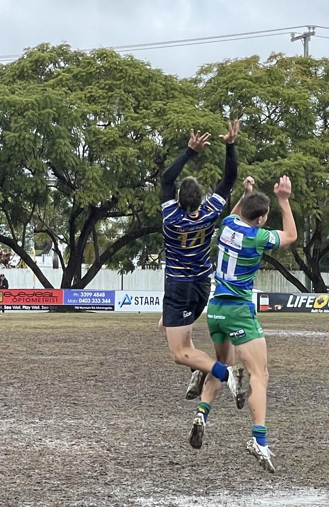 Easts wing Gus Godwin applying kick-chase pressure.