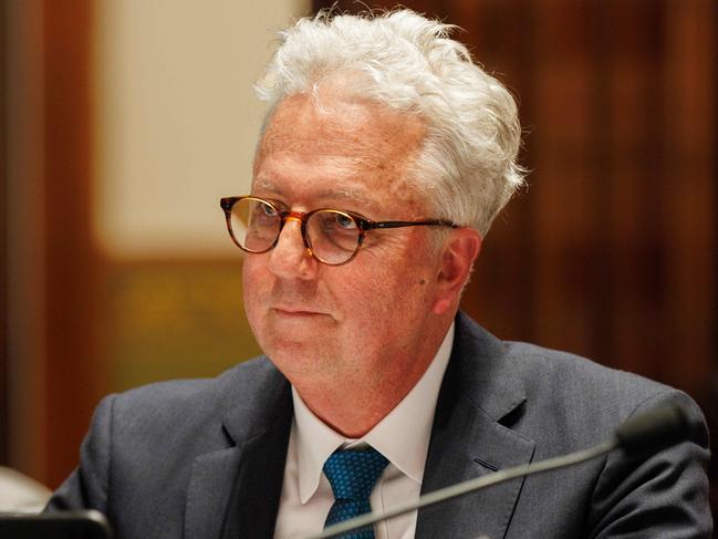 SYDNEY, AUSTRALIA - NewsWire Photos, September 4, 2024. Professor Mark Scott AO, Vice-Chancellor & President at the University of Sydney, answers a question during NSW Senate Estimates. Parliament of NSW. Picture: NewsWire / Max Mason-Hubers