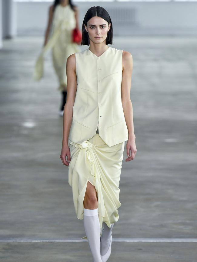 A model walks the runway during the Tibi Ready to Wear spring/summer 2025 fashion show as part of the New York Fashion Week. Picture: Getty Images