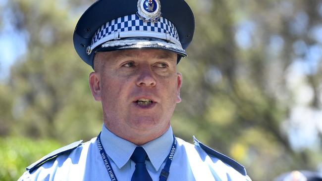 NSW Police Assistant Commissioner Peter McKenna provided an update from Newcastle on Wollongbar police operation. Picture: NCA NewsWire/Jeremy Piper