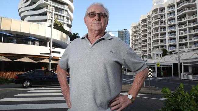 Rusted on Liberal voter Vern Scrimshaw. 82, who lives in midst of tourism hub Broadbeach, may have had enough of the Liberals. Picture: Glenn Hampson